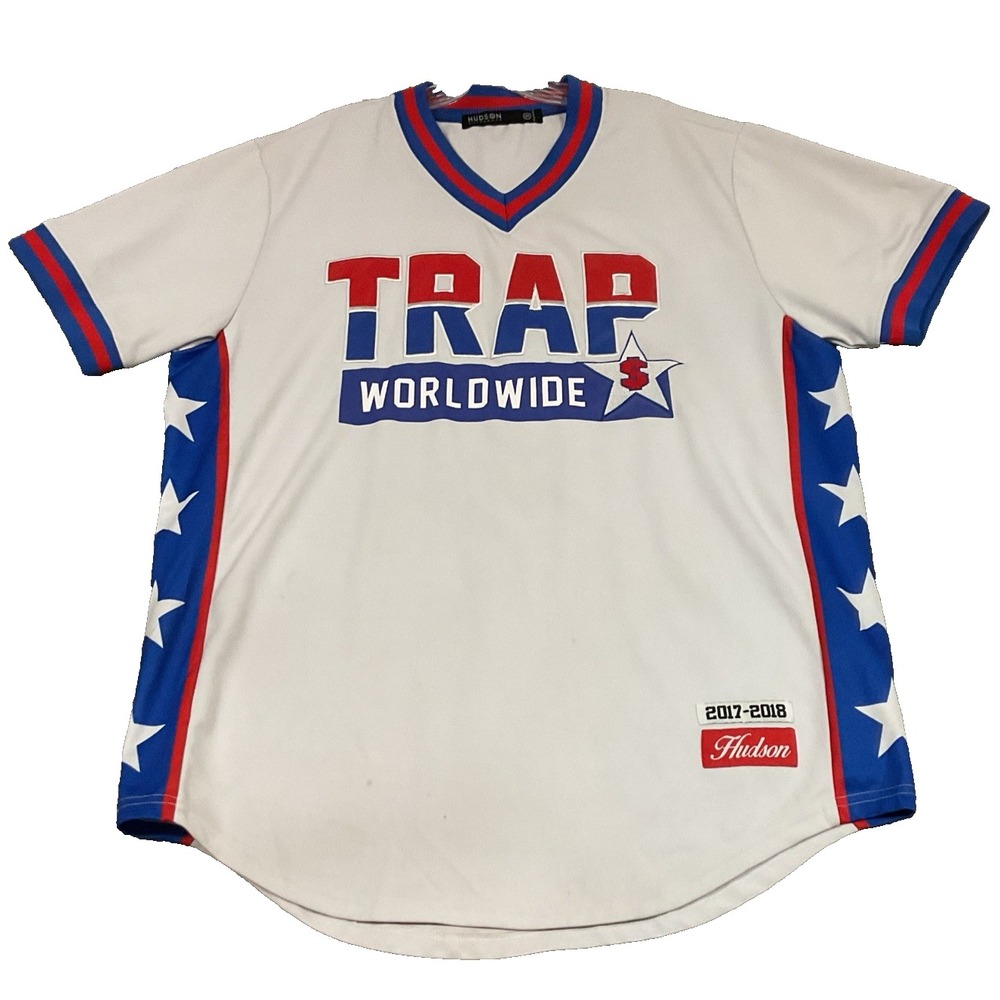 Hudson Trap Star Worldwide Baseball Jersey Shirt 2X White 2017-2018